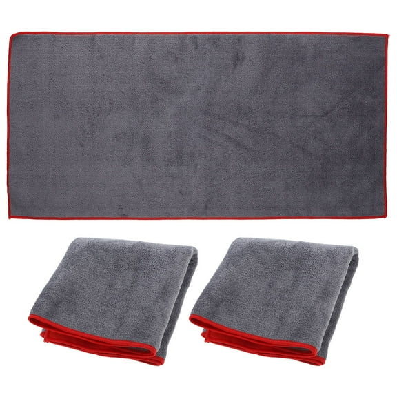 WRISTBIQUE 3Pcs Large Grey Car Wash Drying Towels Absorbent Cloths for Convenient Vehicle Maintenance