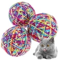 thumbnail image 1 of WRISTBIQUE 3Pcs Funny Kitten Toy Cat Ball Toys Multi-colored Independent Play, 1 of 5