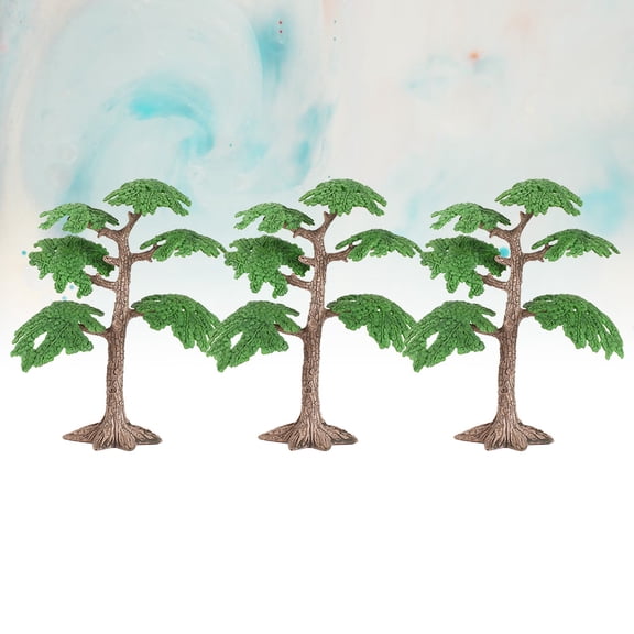 WRISTBIQUE 3Pcs Small Craft Pine Trees Plastic Ornament for Home Landscaping