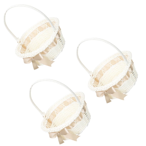 WRISTBIQUE 3-Piece Woven Storage Baskets Set with Simple, Delicate Design for Home Organization and Decoration