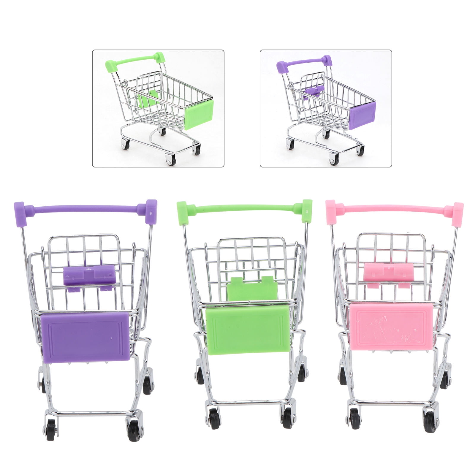 WRISTBIQUE 3Pcs Pink Mini Shopping Cart For Children's .7 x 3.3 x 4.3in ...