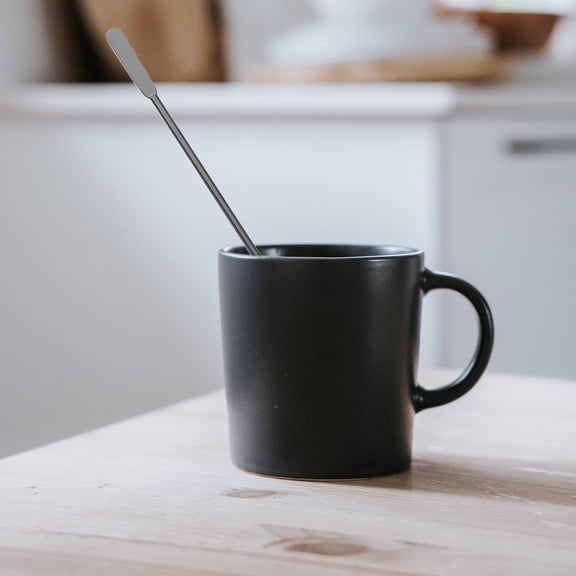 WRISTBIQUE 3-Pack Black Stainless Steel Coffee Stirring Sticks Metal Mixing Rods for Hot and Cold Beverages
