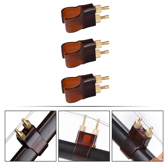 WRISTBIQUE Fine Brass Erhu Tuners Assorted Color 3Pcs 1.7x1.0x1.0in