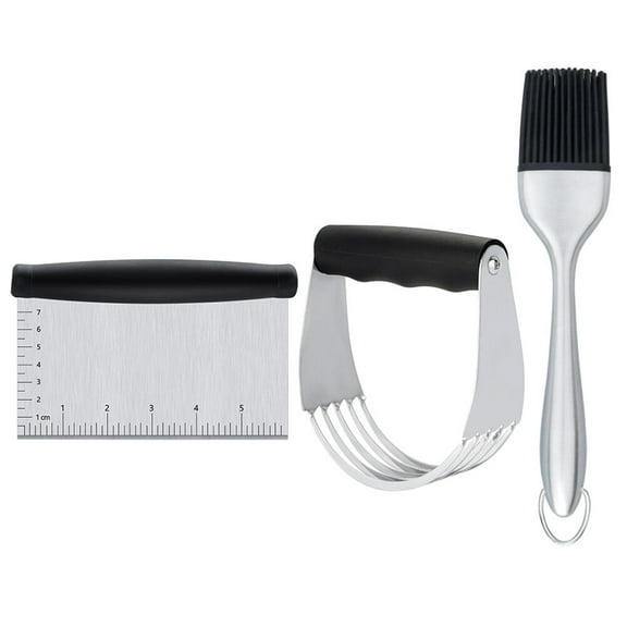 WRISTBIQUE 3Pcs Stainless Steel Kitchen Chopper BBQ Utensil Set For Home Baking And Grilling 11.8x3.9x1.6in