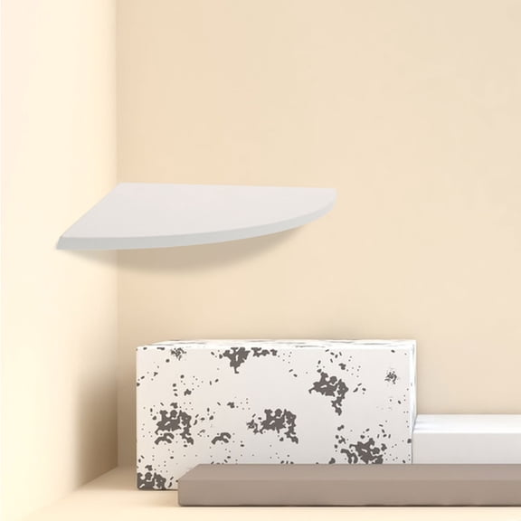WRISTBIQUE Wall Mount Triangle Corner Shelf 3Pcs White Rustic Wood Organizer