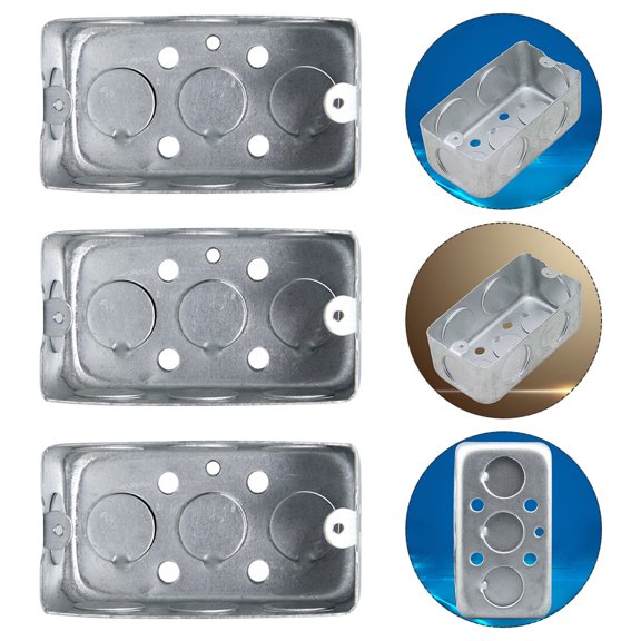 WRISTBIQUE 3pcs Galvanized Iron Board Junction Box Waterproof for Electrical Installations