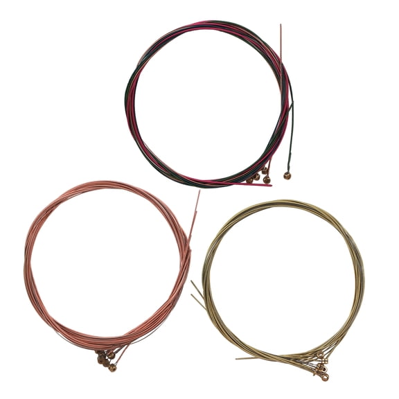 WRISTBIQUE 3pcs Guitar Strings Acoustic Steel Guitar Strings Hollow Bead Head For Music Practice Assorted Color