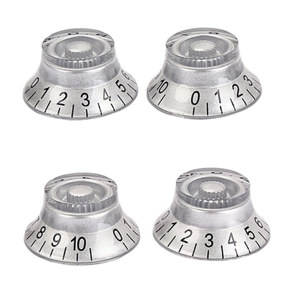 WRISTBIQUE 4 Pcs Amplifier Knobs Replacement Silver Round Volume Control Knobs
