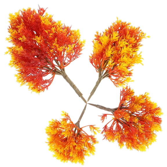 WRISTBIQUE Plastic Maple Tree Set for Landscape Model, Greenery Assorted Colors, 4 Pieces Miniature Decoration