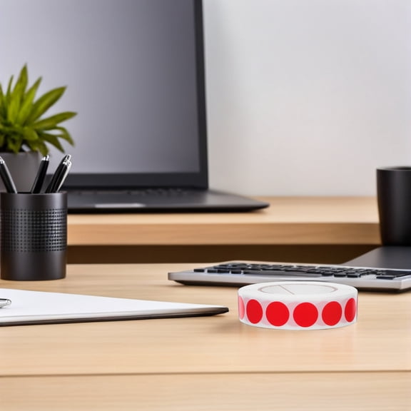 WRISTBIQUE 4000 Pieces Red Circle Dot Stickers for Organization and Labeling