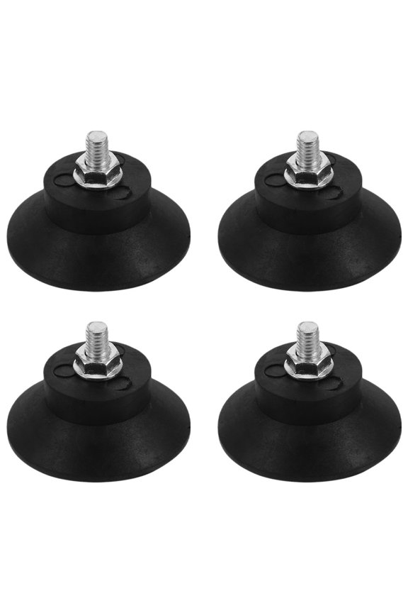 4Pcs Black Rubber Feet Pads Threaded Vibration Dampers for Ladder Stability and Noise Reduction