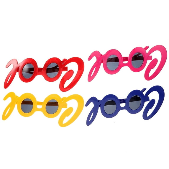 WRISTBIQUE 4Pcs Costume Eyeglasses Photo Props For Party Design Fashion Accessory Cool Shaped Frame Decorative Sunglasses