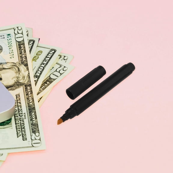 WRISTBIQUE 4Pcs Detector Pen Black Plastic Chisel Tip Fake Currency Detection for Retailers