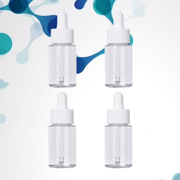 WRISTBIQUE 4Pcs Empty Bottles Dropper Plastic White for Storage Use with Leak Proof Cover
