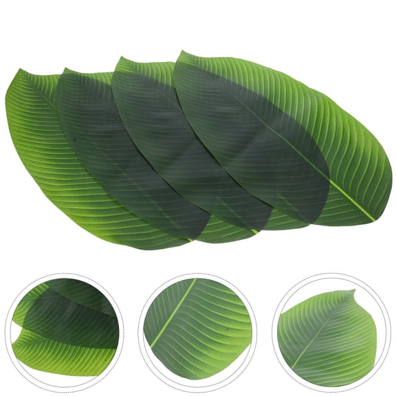 WRISTBIQUE Tropical Leaf Decor Set for Hawaiian Luau Party, 4 Pieces, 15.7x7.9in, Perfect for Cooking and Events