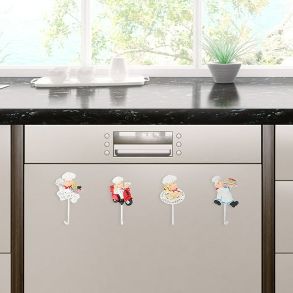 WRISTBIQUE Space-Saving Hooks White Resin 4Pcs 3.7X1.7X0.5In