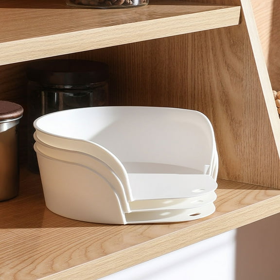 WRISTBIQUE 4Pcs White HIPS Drop Shape Prep Food Tray Appetizer Platter for Catering