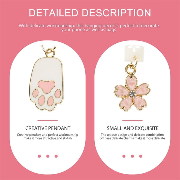 WRISTBIQUE 4-Pack Cute Phone Charm Pendants Assorted Colors Hanging Accessories for Phone Cases and Bags