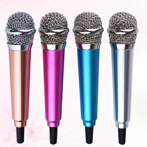 WRISTBIQUE 4-Piece Mini Microphone Set for Smartphones, Portable for Recording, Singing, Podcast, Voice Chat