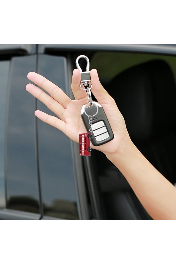British Style Keychain Multi 4PCS Bus Shape Travel Souvenir for Women Friends Colleagues
