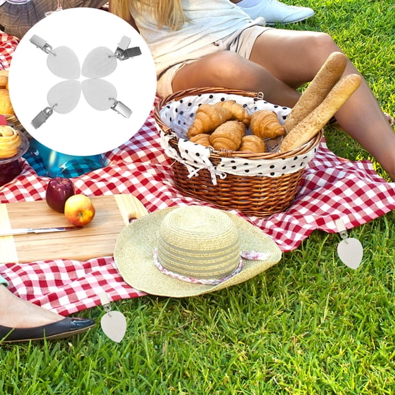 WRISTBIQUE cate White Iron Tablecloth Clips and Weights for Home 4Pcs