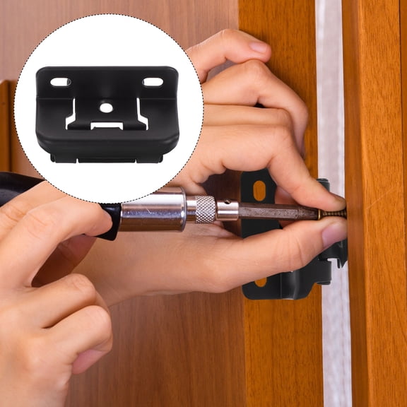 WRISTBIQUE 4Pcs Self Closing Cabinet Door Hinges Black Metal Hinges for Kitchen and Bed Use