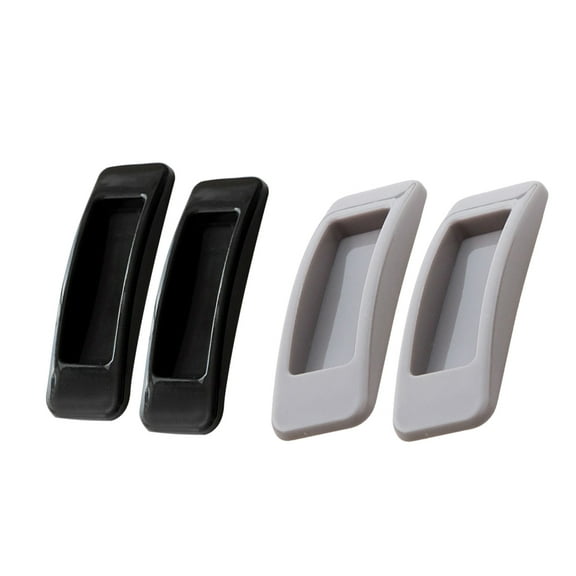 WRISTBIQUE 4Pcs Self-Adhesive Plastic Black Abs Rectangular Door Handle for Family Life 11x3x0.5 in