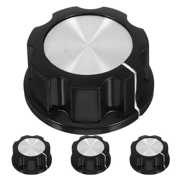 WRISTBIQUE Universal Black ABS Timer Knobs for Stove - 4 Pieces, Compatible and Kitchen Replacement Parts