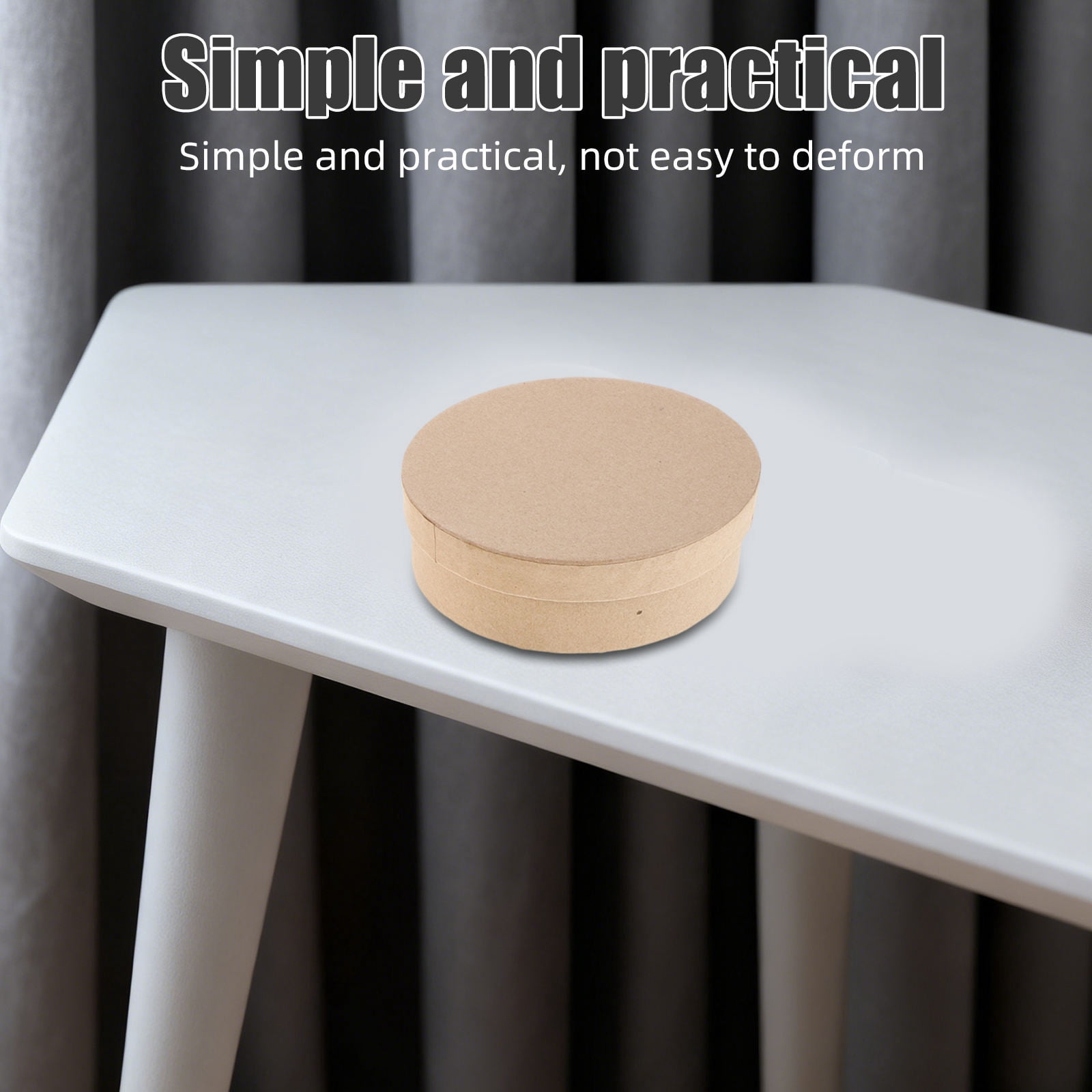 WRISTBIQUE 4Pcs Versatile Kraft Paper Round Boxes Empty Cardboard Boxes ...