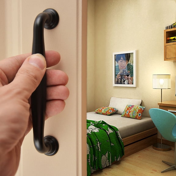 WRISTBIQUE 4-Pack Black Aluminum Cabinet Pull Handles, Style Kitchen Drawer and Door Hardware