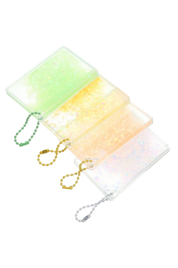 4-Pack Lightweight Glitter Card Holders with Keychain for ID, Credit, School, Office & Travel Cards