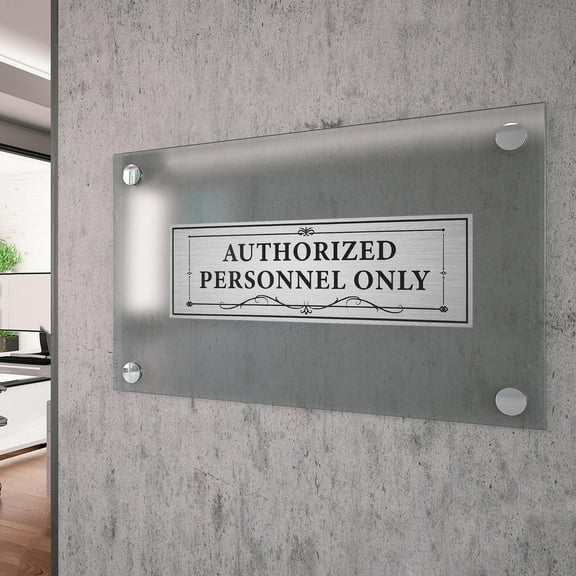 WRISTBIQUE 4Pcs Employee Only Sign Black PVC Door Sticker Self Adhesive Staff Access Warning for Workplace