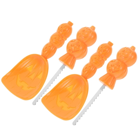 WRISTBIQUE Pumpkin Sculpting Tools Orange 4Pcs 12.5x6.5 13x2.5 In Steel Plastic