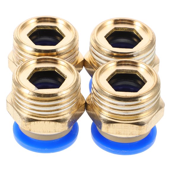 WRISTBIQUE Straight Copper Pneumatic Fittings Quick Connect for Garden Air Systems 4Pcs