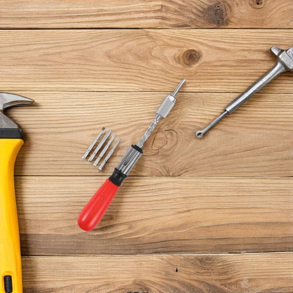 WRISTBIQUE 1Set Portable Ratcheting Screwdriver with Semiautomatic Mechanism and Ergonomic Design for Household Use