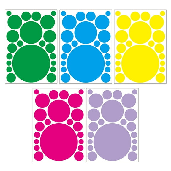 WRISTBIQUE Easy Apply Assorted Color Round Dot Wall Sticker for Stylish Home Decoration