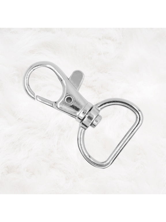50 Pcs Keychain Hooks with Swivel D Ring and Snap Lobster Claw Clasp Metal for Lanyards Pendants