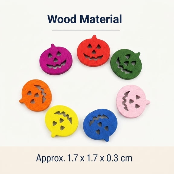 WRISTBIQUE 50Pcs Assorted Color Wooden Pumpkin Buttons for Sewing Clothes DIY Craft Decoration