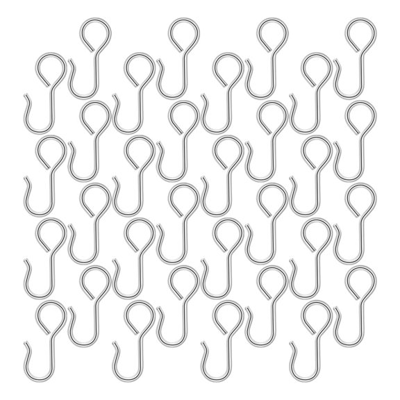 WRISTBIQUE 50Pcs Metal Car Backseat Headrest Hooks Plated Silver Durable Compact Design for Car Organization
