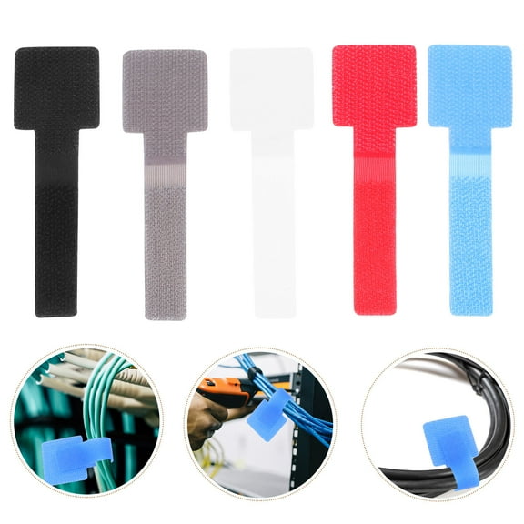 WRISTBIQUE 50pcs Self Adhesive Cable Organizer for Home Desk and Gaming Wire Management Clips in Assorted Colors