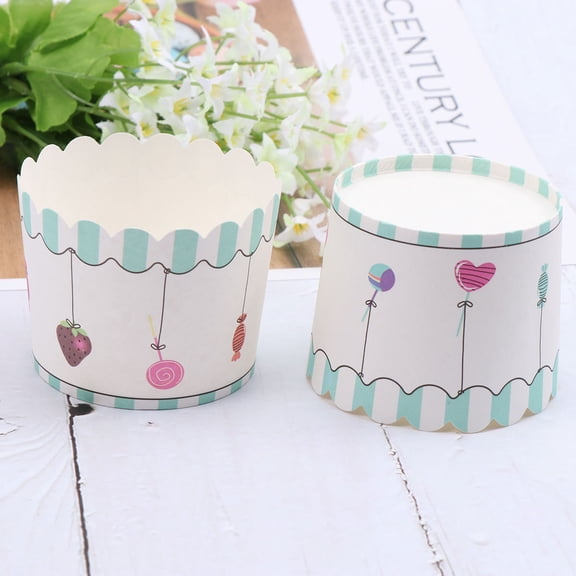 WRISTBIQUE Disposable Round Baking Cups 50pcs Freezer Safe Cupcake Cases