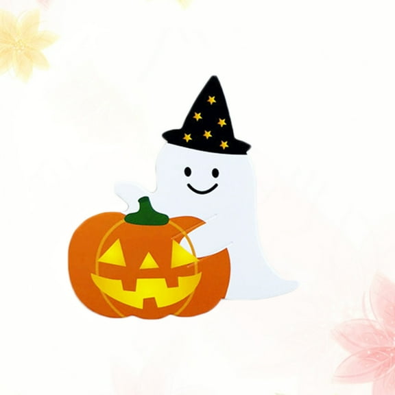 WRISTBIQUE food display Ghost Pattern Paper Cards Orange 50pcs