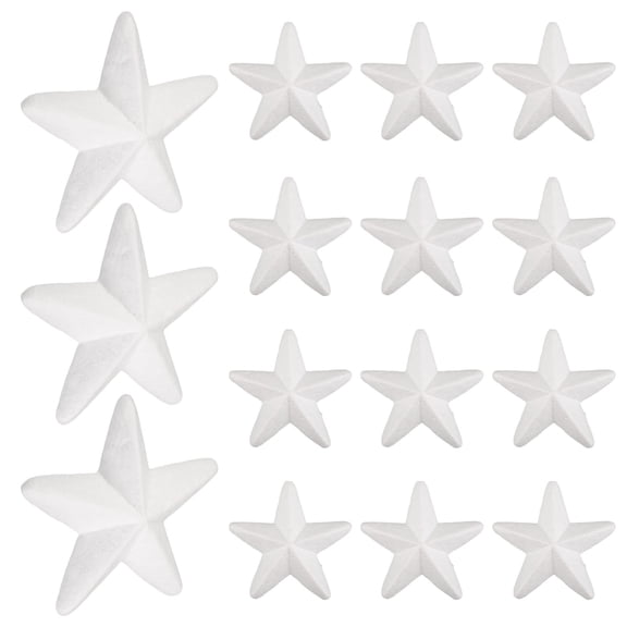 WRISTBIQUE 50pcs White Foam Star Shapes for Christmas Crafts, Holiday Decor, Art Projects, Party Supplies and Event Decorations