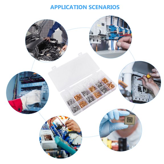 WRISTBIQUE Connecting Terminal Cold Pressed Terminal Copper 540Pcs Assorted Color