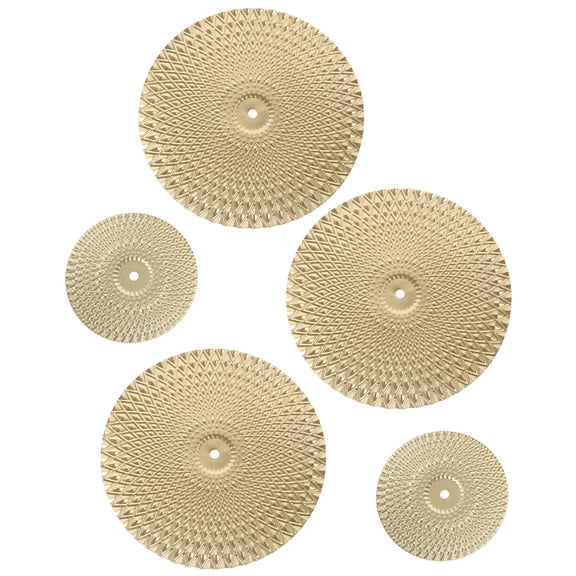 WRISTBIQUE 5Pcs Gold Wall Round Metal Wall Decor For Dining Room 9.6X9.6X0.08In