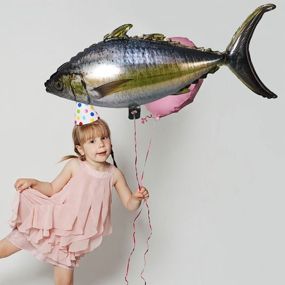 WRISTBIQUE Tuna Shaped Balloons Multi Color Aluminum Film Realistic Ocean Birthday Decorations