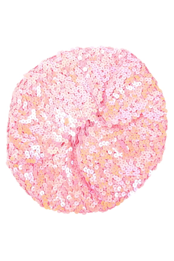 Sequin Beanie Hats for Women 1Set Shining Pink Beret for Party Use