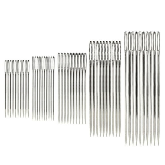 WRISTBIQUE 5Sets Large Eye Sewing Needles for Travelers Needlework Accessories 4.2in