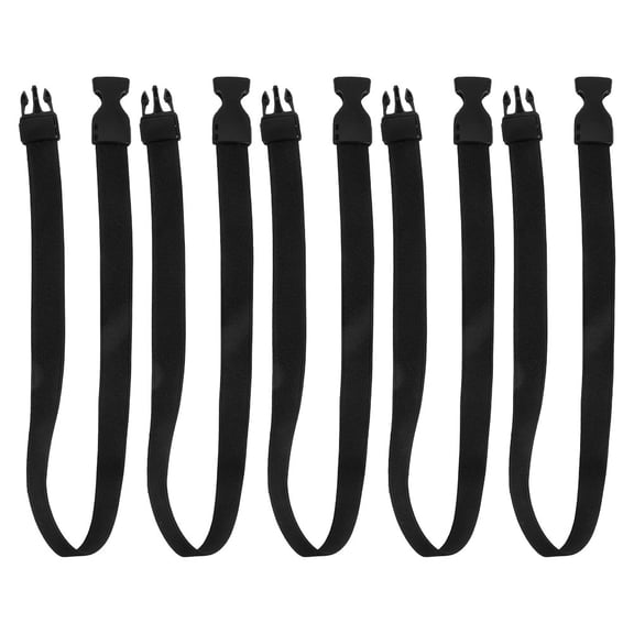 WRISTBIQUE 5Pcs Adjustable Black Garbage Bag Bands for Trash Cans Waste Bin Fasteners