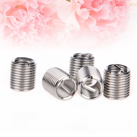 WRISTBIQUE 60Pcs Helicoil Thread Repair Kit for Stronger Internal Metal Threads Automotive Use Silver